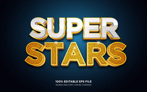 Super Star 3D editable text style effect