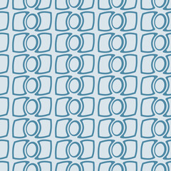 Poster - Decor pattern of blue repeating abstract elements.