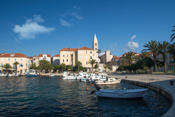 Wall Mural - Cityscape of town Supetar in Brac island In Croatia on Adriatic sea