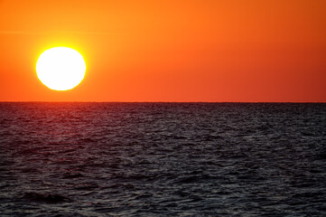 Wall Mural - sunset over the sea , image taken in rugen, north germany, europe