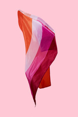 Sticker - lesbian pride flag waving on a pink background