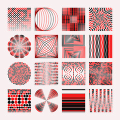 Aufkleber - abstract vector symbols graphics set with random effect inspired by brutalist aesthetics style