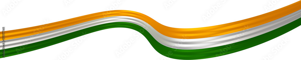 Ribbon with india colors in 3d render Stock Illustration | Adobe Stock