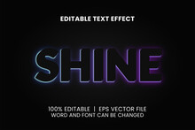 Editable Text Effect With Realistic Neon Backlight Style