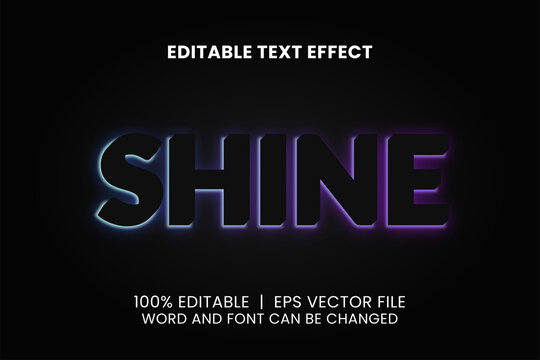 editable text effect with realistic neon backlight style