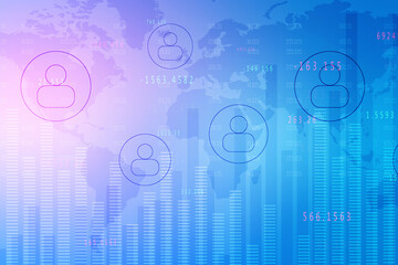 Poster - 2d rendering Stock market online business concept. business Graph 