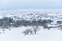 富山県　閑乗寺公園の展望広場から見た風景