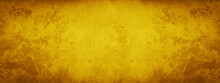 Abstract Yellow Watercolor Painted Paper Texture Background Banner..