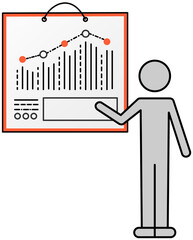 Poster - infographic chart vector template. annual statistics curve graph design. market data diagrams. graph