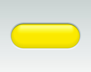 blank yellow button isolated on a white background. 3d rendering