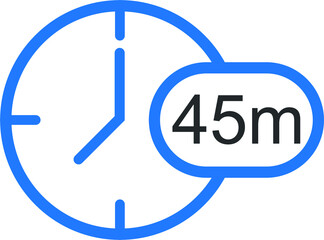 Wall Mural - 45 minute timer icon, minute icon vector