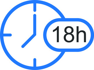 Wall Mural - 18 hour timer icon, time symbol vector