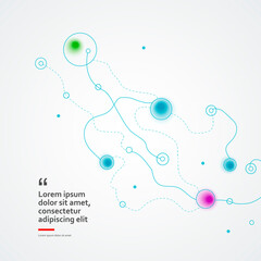 Leinwandbilder - Abstract graphic design with connection background. Vector color illustration structure. Smooth wavy lines