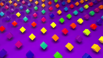Aufkleber - Rotation cubes. Computer generated 3d render
