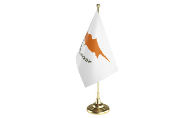 Wall Mural - Cyprus table flag on white background, 3d rendering, isolated