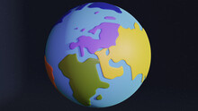 Mundo En 3d, Planeta Tierra, Continentes, America, Europa, Asia, Africa, Oceanía. Ilustración 3d.