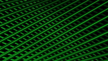 Poster - Green bright lines.Motion. Brilliant extraction with stripes that move in 3d.