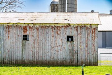 Wall Mural - Amish country farm barn field agriculture in Lancaster, PA US