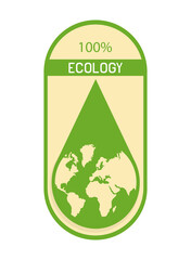 Wall Mural - world ecology label