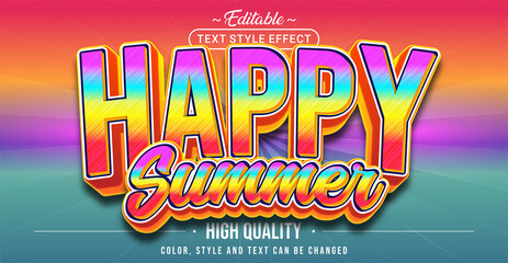 Poster - Editable text style effect - Happy Summer text style theme.