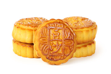 Poster - Mid-Autumn Festival moon cake on white background