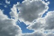 Beautiful big fluffy clouds in blue sky background