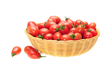 Wall Mural - cherry tomatoes on white background 