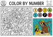 Vector pirate color by number activity with monkey and kawaii pineapple. Treasure island scene. Black and white counting game with animal. Sea adventures coloring page for kids.