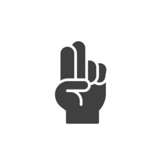 Two Finger hand gesture vector icon