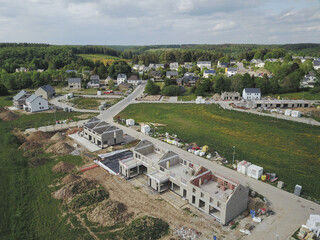 Sticker - Habay Belgique lotissement construction quartier immobilier maison vue aerienne Ardenne vert terrain logement