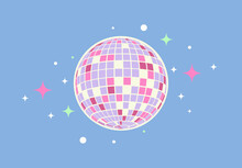 Disco Ball Vector Icon Disco Ball Vector Icon Disco Ball Vector Icon. Party. Dj. Night Club. Mirror Glitter Disco Ball. Retro Music Poster. 80s. Party 70s. Psychedelic.