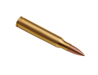 Wall Mural - One bullet isolated on white. Firearm ammunition