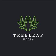 Wall Mural - Tree leaf logo icon flat design template 