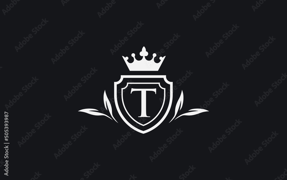 Crown and shield icon and royal luxury symbol vector. King and queen ...