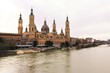 Basilica of Our Lady of the Pillar view from Ebro river. photo