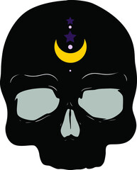 Wall Mural - Magic lunar skull. Witch symbol. Icon for halloween.