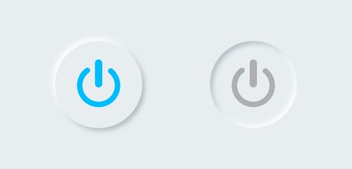 Poster - Power off or on vector icon in neomorphism style. On off  switch power button.