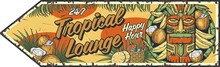 Tiki Lounge. Summer Surfing Bar Poster With Tropical Leaves