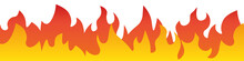 Fire Flames Banner - Vector Illustration