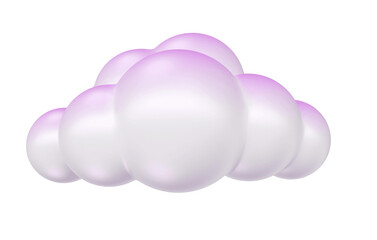 Sticker - cartoon cloud in 3d render relistic