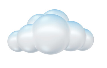 Sticker - cartoon cloud in 3d render relistic