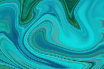 Poster - Turquoise marble paint texture background with blurred liquify spread of color.
