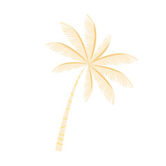 Poster - Palm tree semi flat color vector element. Full sized object on white. Seaside vacation. Tropical and jungle plant simple cartoon style illustration for web graphic design and animation