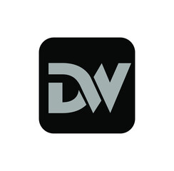 Canvas Print - Vector illustration of a monogram of the initial letters of the DW company name