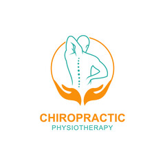 Poster - Vector illustration of a chiropractic physiotherapy logo isolated on a white background