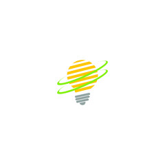 Sticker - Vector illustration of a yellow light bulb - renewable energy concept