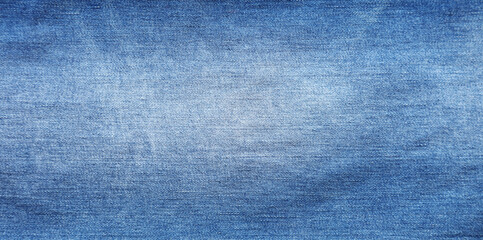 Wall Mural - Close-up of blue denim jeans fabric texture background