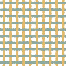 Yellow And Green Grid Vector Seamless Pattern