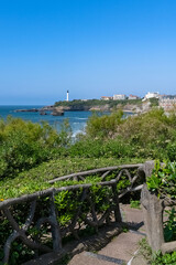 Wall Mural - Biarritz in France, the lighthouse on the coast