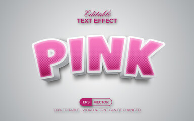 Pink text effect halftone style. Editable text effect.